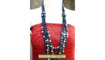Blue Beads Fashion Necklaces with Pearls and Stone